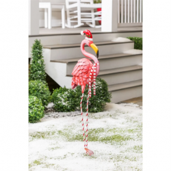 Flamingo Santa Bird Garden Statuary