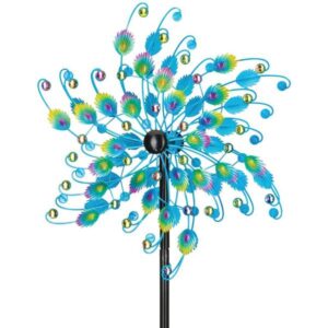 24 Inch Rotating Peacock Wind Spinner